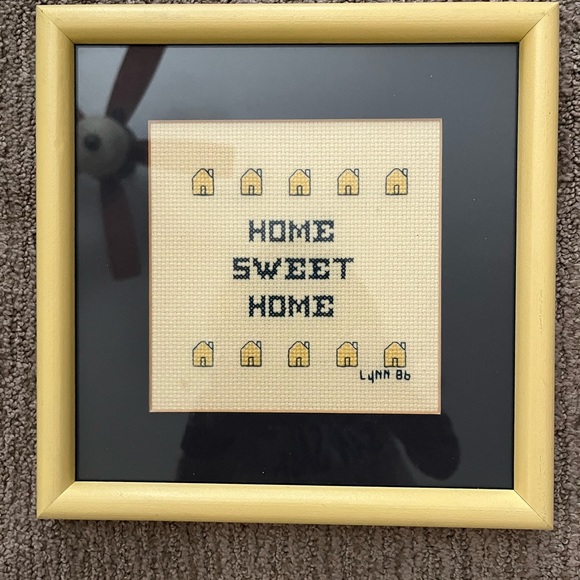 Other - CROSS STITCH -HOME SWEET HOME. framed and matted.